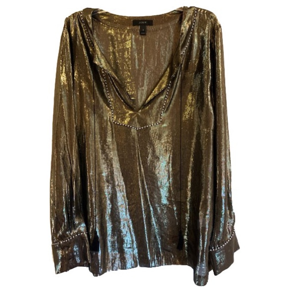 Gold J. Crew Blouse